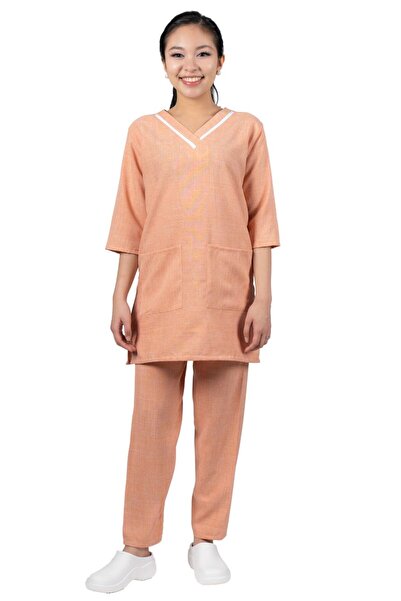 ABSHIR طقم زي الخادمة/الخادمة/المربية، سترة بفتحة رقبة على شكل حرف V وأكمام ث...