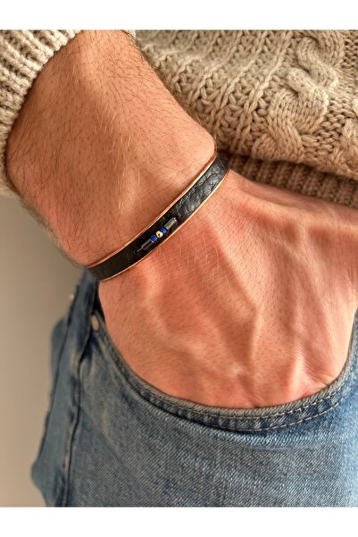 Fynbos Premium Hakiki Deri Boncuk İşlemeli Bakır Erkek Bileklik – Şık ve Özel...