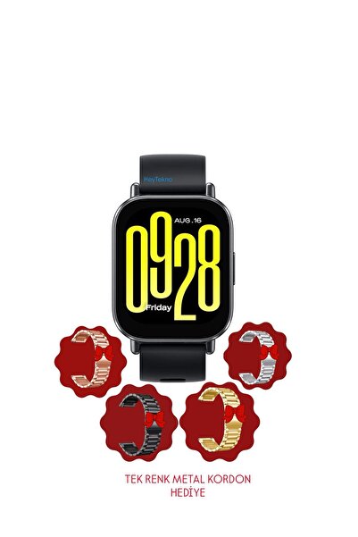 Xiaomi Redmi Watch 5 Active Akıllı Saat Siyah (Xiaomi Türkiye Garantili)+ Paslanmaz Çelik Kordon Hediyeli