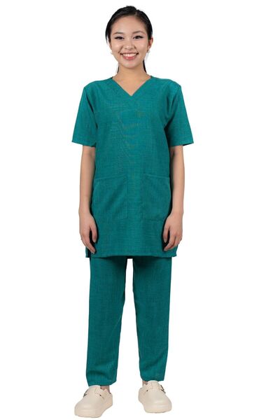 ABSHIR Professional Housemaid/Khadama/Nanny Uniform Set, V-Neck Tunic with Sh...