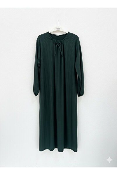 fariza tekstil Φόρεμα χιτζάμπ από ύφασμα με λαιμόκοψη U και φαρδιά γραμμή