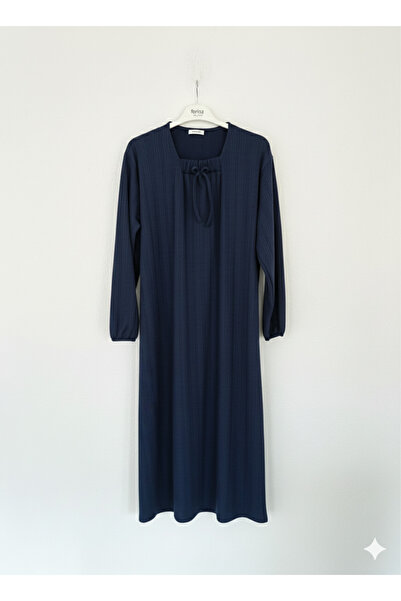 fariza tekstil Φόρεμα χιτζάμπ από ύφασμα με λαιμόκοψη U και φαρδιά γραμμή