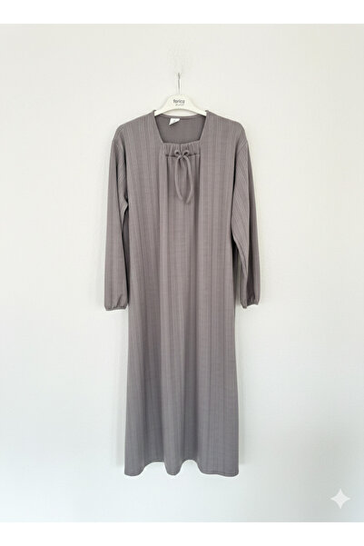 fariza tekstil Φόρεμα χιτζάμπ από ύφασμα με λαιμόκοψη U και φαρδιά γραμμή