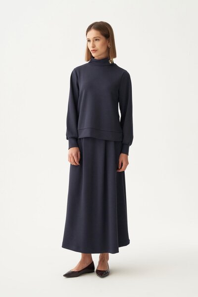 ALLDAY Soft Textured Gold Buttoned Skirt Suit