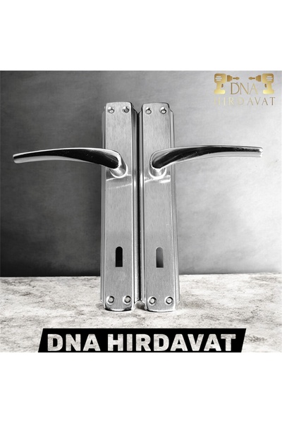 DNA HIRDAVAT Krom Panel Kapı Kolu Bravo Saten Ahşap Kapı Kolu (1 Takım)