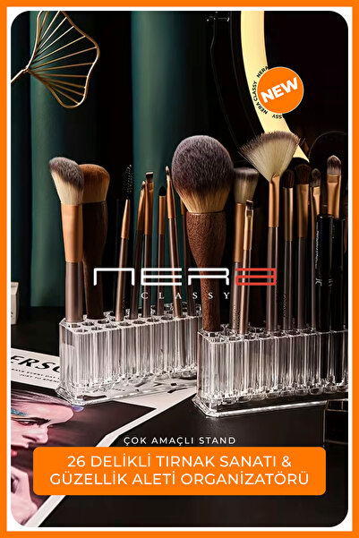 Nera Classy 26 Delikli Tırnak Sanatı & Güzellik Aleti Organizatörü, Makyaj Fı...