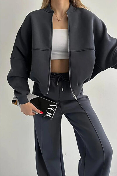 BARLİZ Women's Trend Bomber Jacket Two-Piece Set