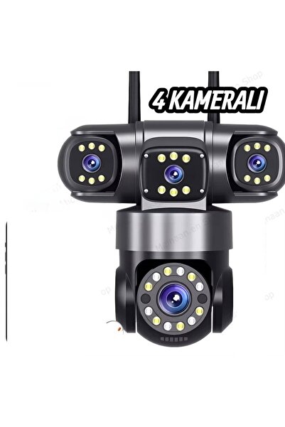 Ukron 4 Kameralı 4 Lens 5mp Wifi Kamera Hi-Easy Türkçe Uygulama IP66 Su Geçirmez Kasa