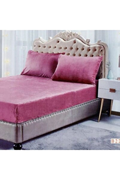 Reiashn Home Velvet Elastic Bed Sheet, Pink Winter Double Size 38+200*200cm