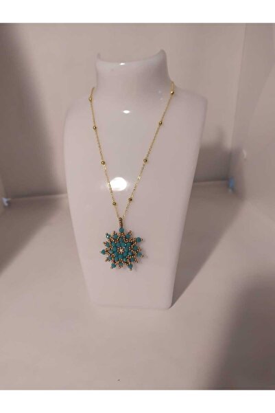 Sam Yıldız Cevşen Kolye / El Yapımı Kristal Boncuk Örme /