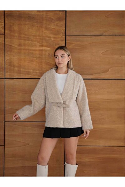 SİBELİZE Kemerli Bağcıklı Buklet Ceket