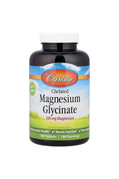 Carlson Chelated Magnesium Glycinate, 200 mg, 180 Tablets
