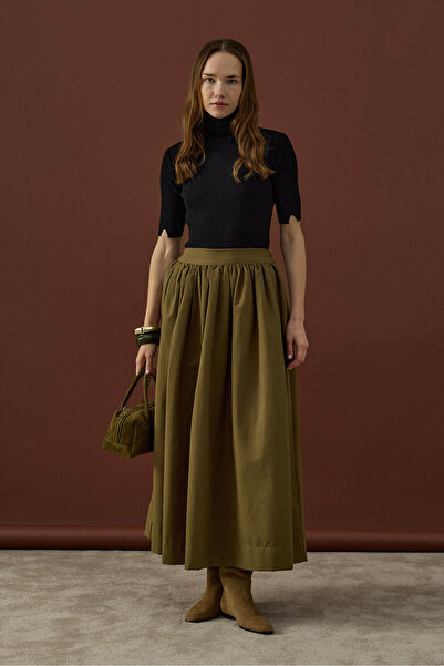 Kübra Yiğit Gathered Cotton Skirt