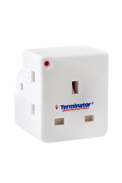 Terminatör محول متعدد المقابس ثلاثي الاتجاهات من Terminator UK مع مؤشر فيوز 1...
