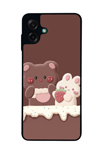 Aksel Kılıf متوافق مع هاتف سامسونج جالاكسي A07 مطبوع ، أسود غير لامع، سيليكون...