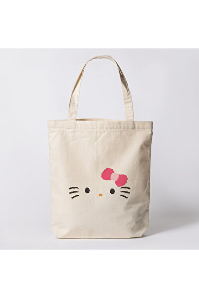 riyaz Hello Kitty, Baskılı Bez Omuz Çantası - 35x40 Cm