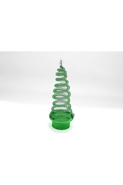 Mado Gallery Tabletop Spiral Christmas Tree 28cm Rotating LED Warm Light Indoor Outdoor Xmas Decor Parties-Green