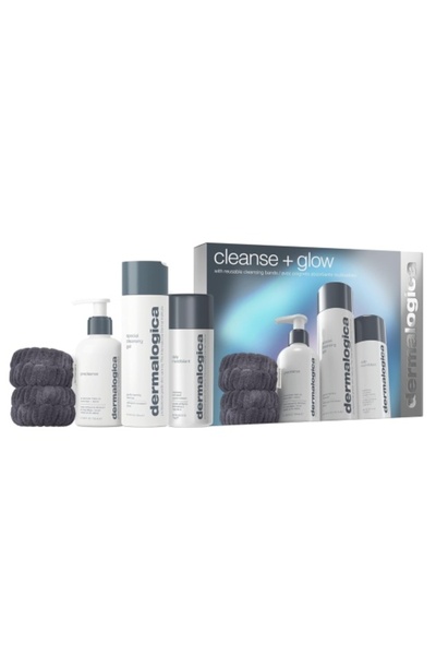 Dermalogica Cleanse + Glow Set — Cleansing Gel 250 ml, Precleanse 150 ml, Daily Microfoliant 74 g