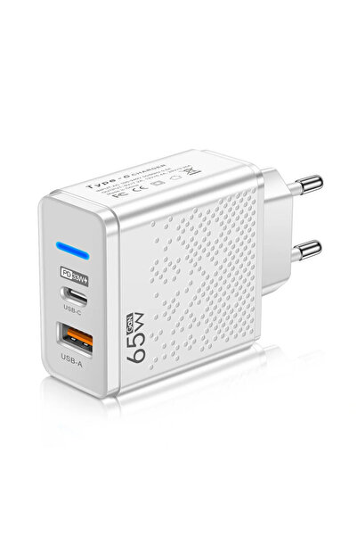 ABYZ Încărcător de smartphone de 65W cu încărcare rapidă USB-C și USB-A QC 3....
