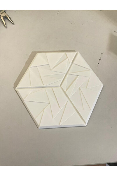 vetria 3D Baskı Geometrik Petek Duvar Paneli | Siyah Beyaz Akustik Dekoratif ...