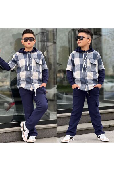 EFSACE Lumberjack Shirt Pants Boy's Set 8-16 Years Old