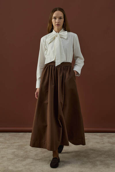 Kübra Yiğit Gathered Cotton Skirt