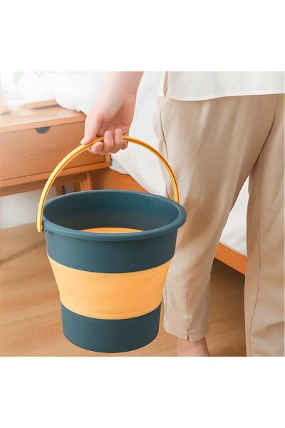 Aputue دلو بلاستيكي قابل للطي، دلو ماء قابل للطي سعة 2.6 جالون مع مقبض