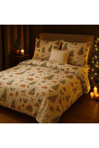 Lia's Boutique Christmas Bedding – Globes & Gifts Pattern – 100% Ranforce Cotton, 4 pieces
