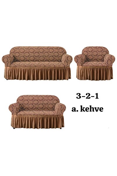 ARTUÇ Шал с мотив Жаккар (3-2-1) с пола, покриващ цялата повърхност на дивана...