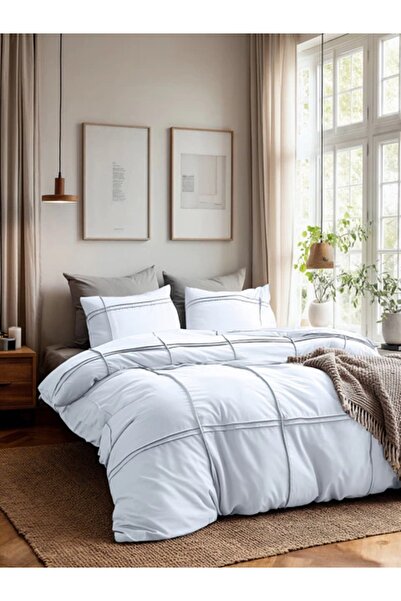 OEM Washed Tufted Old Pink Duvet Cover + Pillowcase (140 x 200/220 cm) dusty pink/white