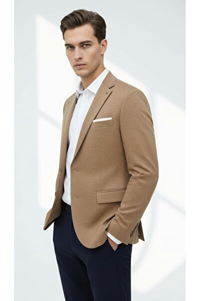 Plus Scorpion سترة بليزر رجالية من القماش المرن قصة ضيقة – أناقة كاجوال ومكتبية