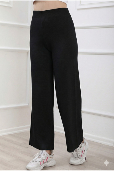 ÖZMODA Wide Leg Elastic Waist Knitwear Trousers