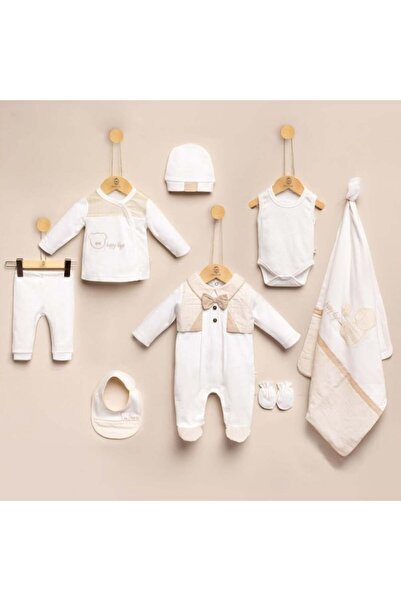 Baby shine طقم استقبال مواليد تركي ولادي - 100% من القطن الطبيعي - 8 قطع