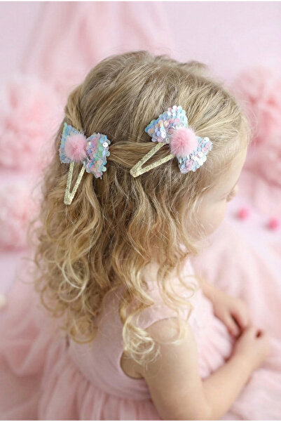 chipiques Pachet de 2 catarame cu fundă pastel cu sclipici – Agrafe colorate ...