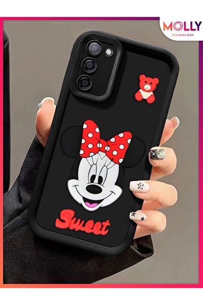 Molly حافظة سيليكون لطيفة من ميني ذات حواف سوداء سميكة ثلاثية الأبعاد لهاتف سامسونج جالاكسي S20 FE