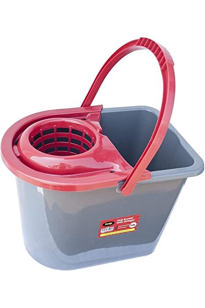 swip دلو ممسحة مع عصارة سعة 10 لتر، أحمر