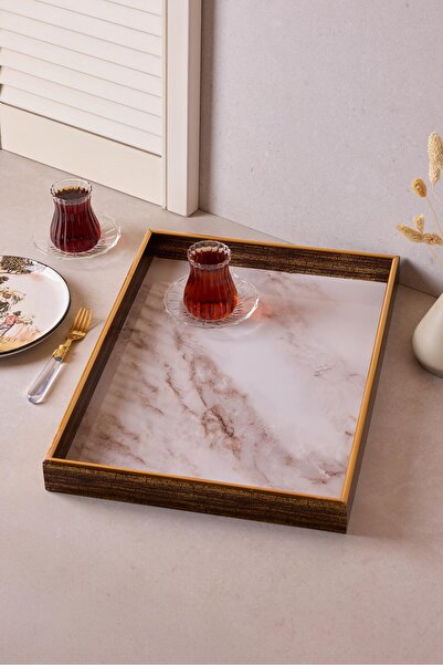 Perotti Turin White Marble Tepsi 33x45 cm