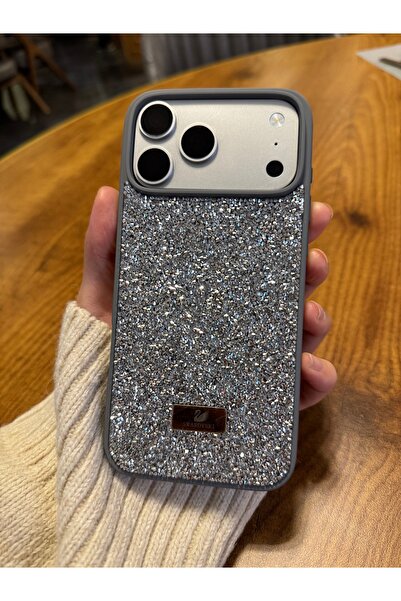 daystar حافظة هاتف فضية مرصعة بالأحجار متوافقة مع آيفون 17 برو ماكس