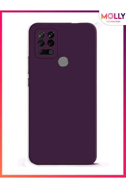 Molly TECNO POVA LD7 İçin Derin Mor Liquid İçi Kadife Silikon Kılıf
