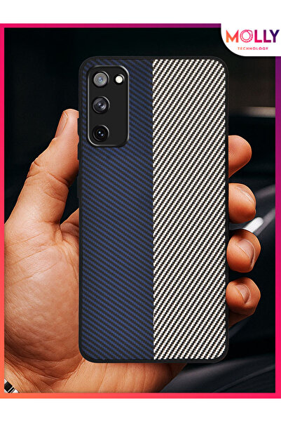 Molly حافظة سيليكون باللون الأزرق الداكن - رمادي كاربون سبليت لهاتف سامسونج جالاكسي S20 FE