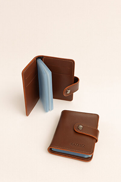 MERVEOZGULCANTA Ανδρική θήκη για κάρτες wildpolo σε καφέ χρώμα