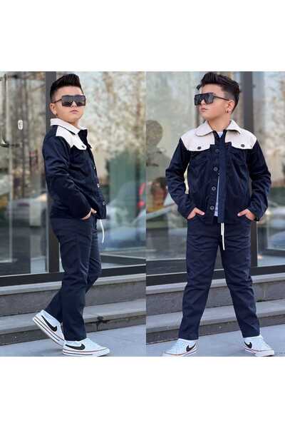 zavera for kids Set de sărbători din 3 piese pentru băiat - Jachetă din velur...