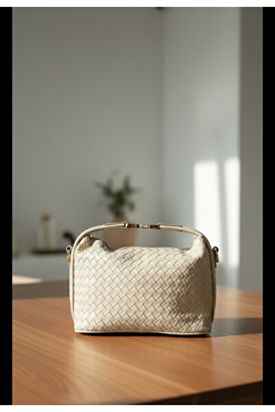 eflanmoda حقيبة يد وكتف نسائية بنمط محبوك وإغلاق محكم