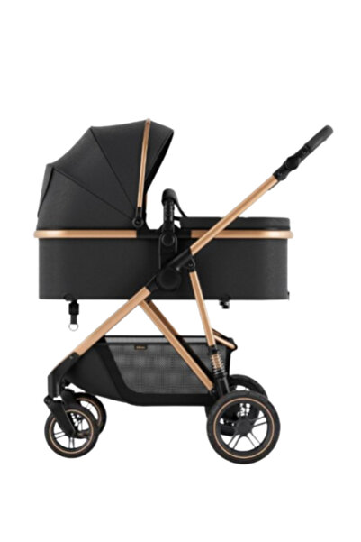 Belecoo 2-in-1 baby stroller with accessory bag, suspension, 105 x 95 x 60 cm, foldable, Belecoo, Black