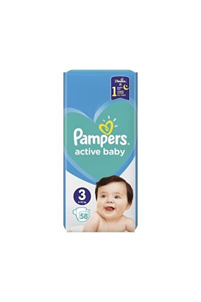 Pampers Scutece Active Baby, mărimea 3 (6–10 kg), 58 buc.