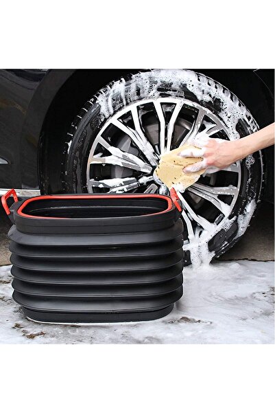 ELECDON Folding Water Bucket with Lid, Collapsible, 18L, Black