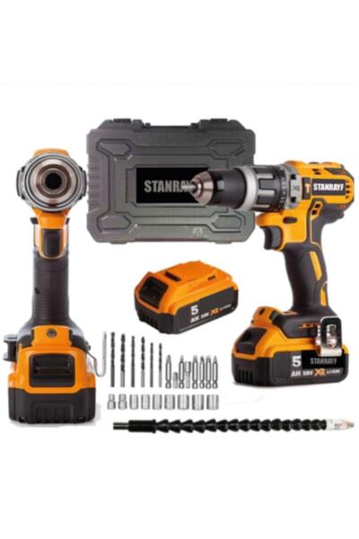 Saatistan 58V 10Ah Şarjlı Matkap Seti, Çelik Şanzıman ve 27 Uç ile Komple Paket