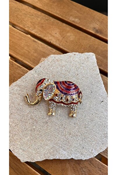 nunu takı Taşlı Fil Broş