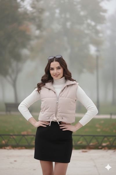 mooishan Novel 2026 Short Crop Puffer Vest New Season