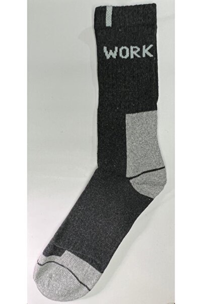Generic Work sock pack of three color gray black assorted